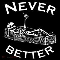 Never Better Skeleton Lazy Halloween Flexfit Unipanel Trucker Cap