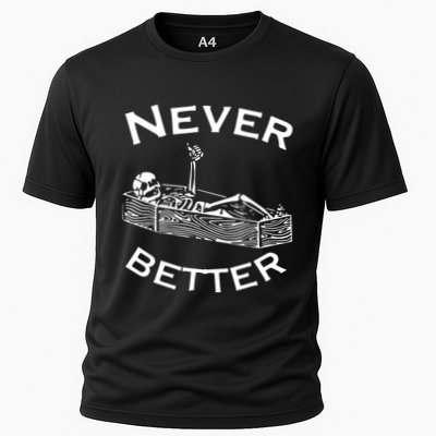 Never Better Skeleton Lazy Halloween Performance Shirt