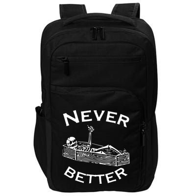 Never Better Skeleton Lazy Halloween Impact Tech Backpack