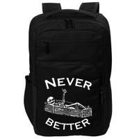 Never Better Skeleton Lazy Halloween Impact Tech Backpack
