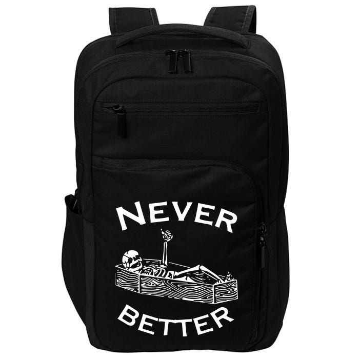 Never Better Skeleton Lazy Halloween Impact Tech Backpack