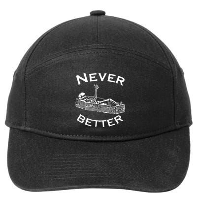 Never Better Skeleton Lazy Halloween 7-Panel Snapback Hat