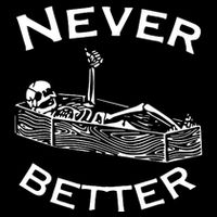 Never Better Skeleton Lazy Halloween Drawstring Bag
