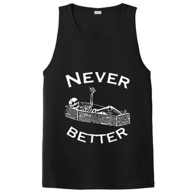 Never Better Skeleton Lazy Halloween PosiCharge Competitor Tank