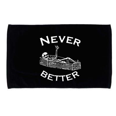 Never Better Skeleton Lazy Halloween Microfiber Hand Towel