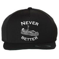 Never Better Skeleton Lazy Halloween Wool Snapback Cap