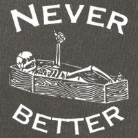 Never Better Skeleton Lazy Halloween Cotton Canvas Backpack