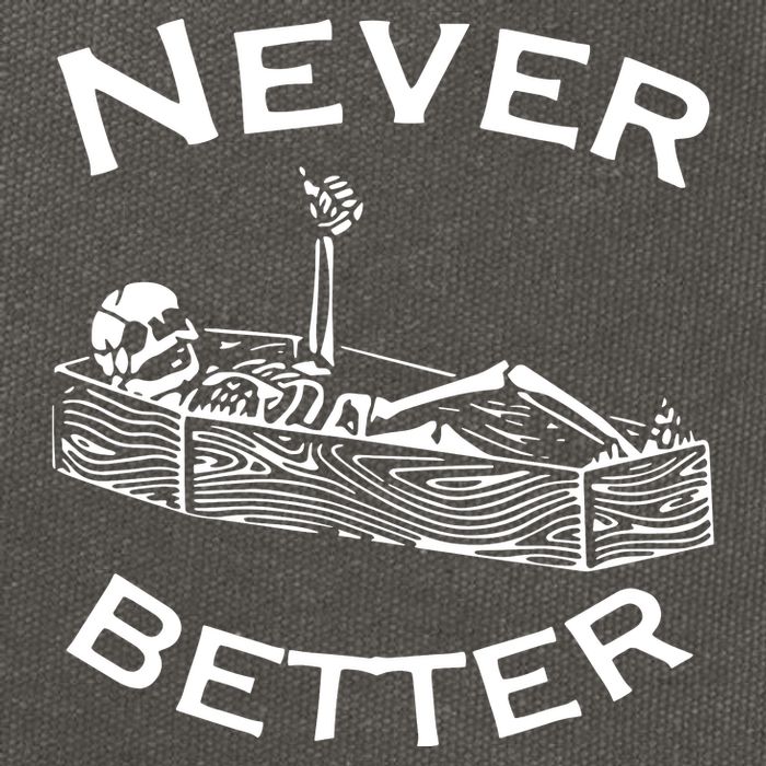 Never Better Skeleton Lazy Halloween Cotton Canvas Backpack