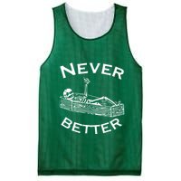 Never Better Skeleton Lazy Halloween Mesh Reversible Basketball Jersey Tank