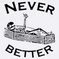 Never Better Skeleton Lazy Halloween Garment-Dyed Sweatshirt