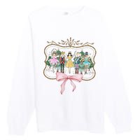 Nutcracker Ballet Sugar Plum Fairy Retro Christmas Premium Crewneck Sweatshirt