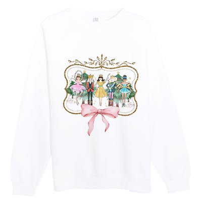 Nutcracker Ballet Sugar Plum Fairy Retro Christmas Premium Crewneck Sweatshirt