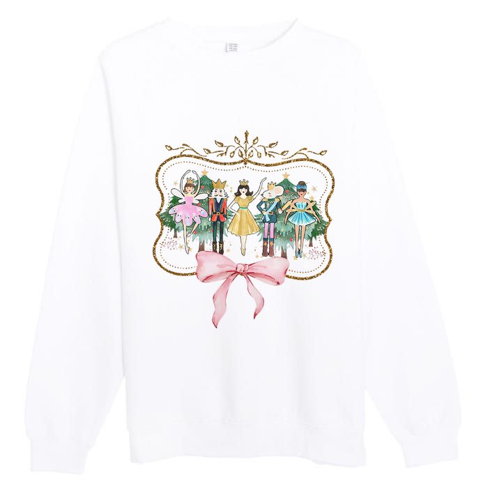 Nutcracker Ballet Sugar Plum Fairy Retro Christmas Premium Crewneck Sweatshirt