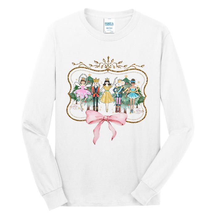 Nutcracker Ballet Sugar Plum Fairy Retro Christmas Tall Long Sleeve T-Shirt