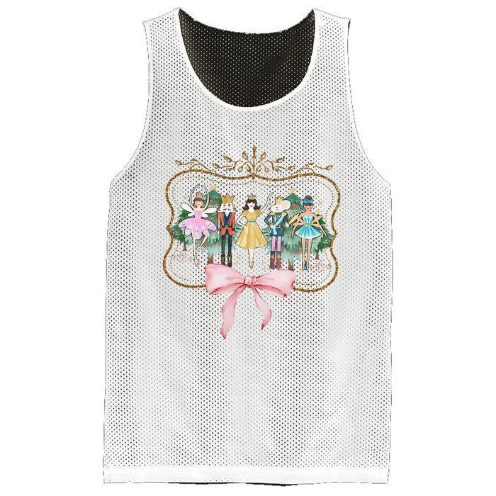 Nutcracker Ballet Sugar Plum Fairy Retro Christmas Mesh Reversible Basketball Jersey Tank