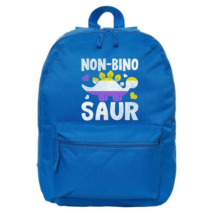 Non Bino Saur Dinosaur Aagender Non Binary Gift 16 in Basic Backpack