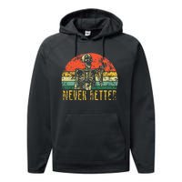 Never Better Skeleton Drinking Coffee Halloween Performance Fleece Hoodie