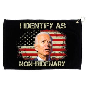 Non Bidenary Shirt I Identify As Non Bidenary Anti Biden American US Flag Grommeted Golf Towel