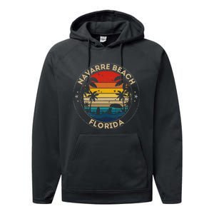 Navarre Beach Souvenir Florida Reminder Performance Fleece Hoodie