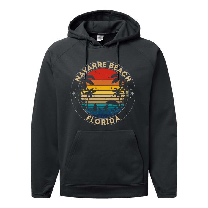 Navarre Beach Souvenir Florida Reminder Performance Fleece Hoodie