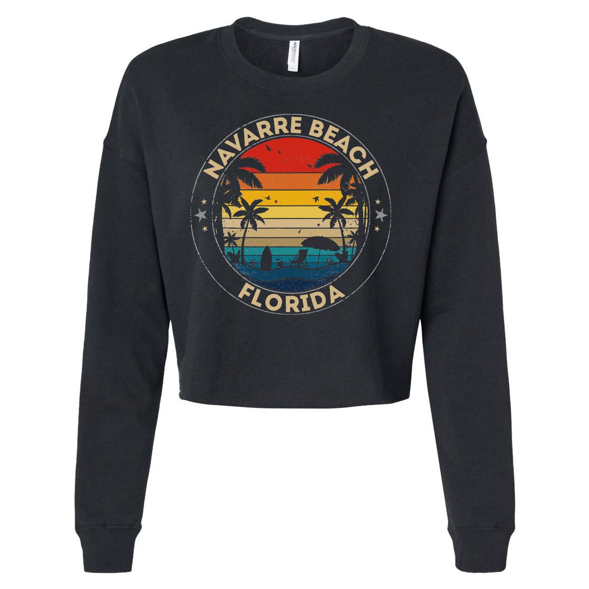 Navarre Beach Souvenir Florida Reminder Cropped Pullover Crew