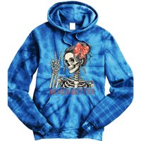 Never Better Skeleton Halloween Skull Mom Tie Dye Hoodie