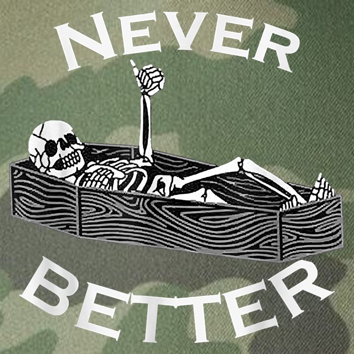 Never Better Skull Skeleton Is In The Coffin Halloween Legacy Tie Dye Trucker Hat