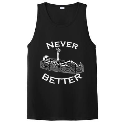 Never Better Skull Skeleton Is In The Coffin Halloween PosiCharge Competitor Tank