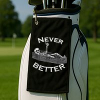 Never Better Skull Skeleton Is In The Coffin Halloween Golf Towel