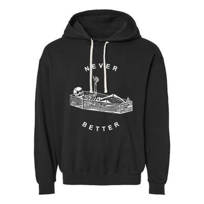 Never Better Skeleton Garment-Dyed Fleece Hoodie