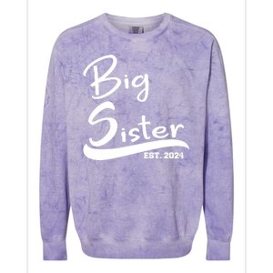 New Big Sister Est 2024 Family Gift Colorblast Crewneck Sweatshirt