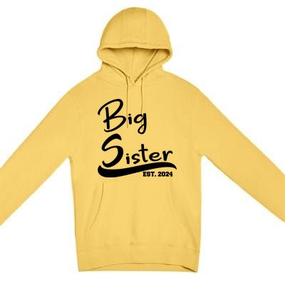 New Big Sister Est 2024 Family Gift Premium Pullover Hoodie