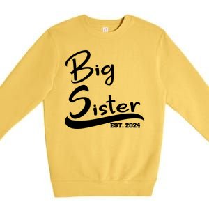 New Big Sister Est 2024 Family Gift Premium Crewneck Sweatshirt