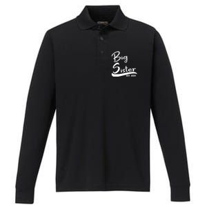 New Big Sister Est 2024 Family Gift Performance Long Sleeve Polo