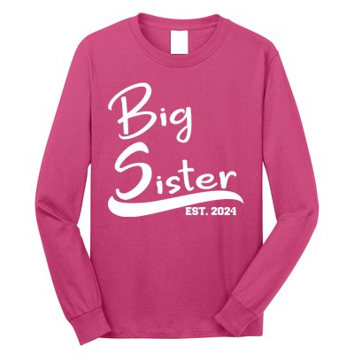 New Big Sister Est 2024 Family Gift Long Sleeve Shirt