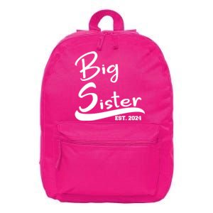 New Big Sister Est 2024 Family Gift 16 in Basic Backpack