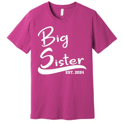 New Big Sister Est 2024 Family Gift Premium T-Shirt