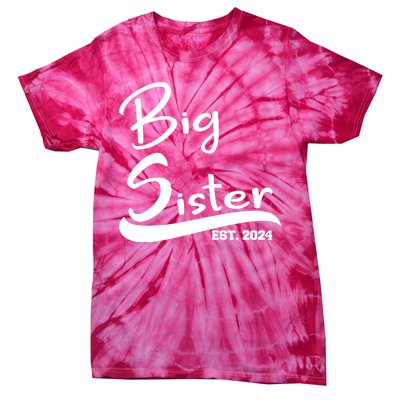 New Big Sister Est 2024 Family Gift Tie-Dye T-Shirt