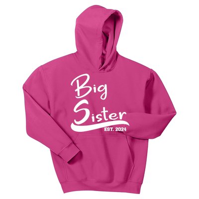 New Big Sister Est 2024 Family Gift Kids Hoodie