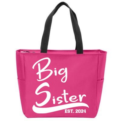 New Big Sister Est 2024 Family Gift Zip Tote Bag