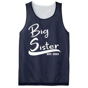 New Big Sister Est 2024 Family Gift Mesh Reversible Basketball Jersey Tank