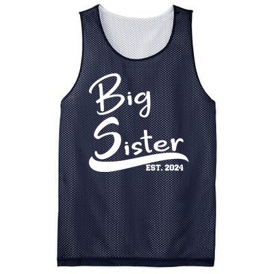 New Big Sister Est 2024 Family Gift Mesh Reversible Basketball Jersey Tank