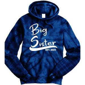 New Big Sister Est 2024 Family Gift Tie Dye Hoodie