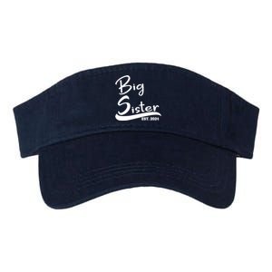 New Big Sister Est 2024 Family Gift Valucap Bio-Washed Visor