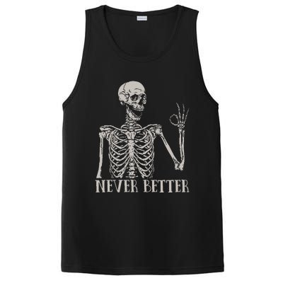 Never Better Skeleton Funny Skull Halloween For PosiCharge Competitor Tank