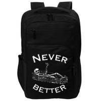 Never Better Skeleton Lazy Halloween Costume Funny Skull Impact Tech Backpack