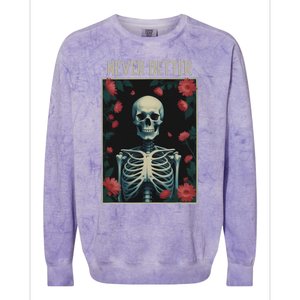 Never Better Skeleton Floral Funny Halloween Colorblast Crewneck Sweatshirt