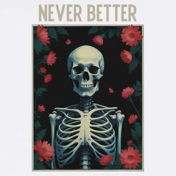 Never Better Skeleton Floral Funny Halloween Wool Snapback Cap