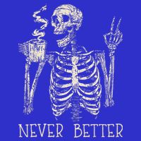 Never Better Skeleton Drinking Coffee Halloween Party Visor