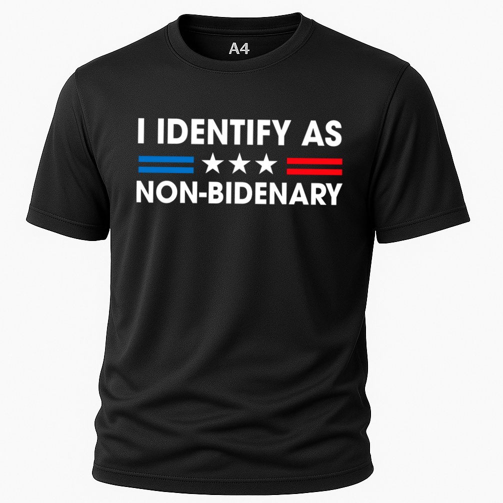 Non Bidenary Shirt I Identify As Non Bidenary Anti Biden American US Flag Cooling Performance Crew T-Shirt